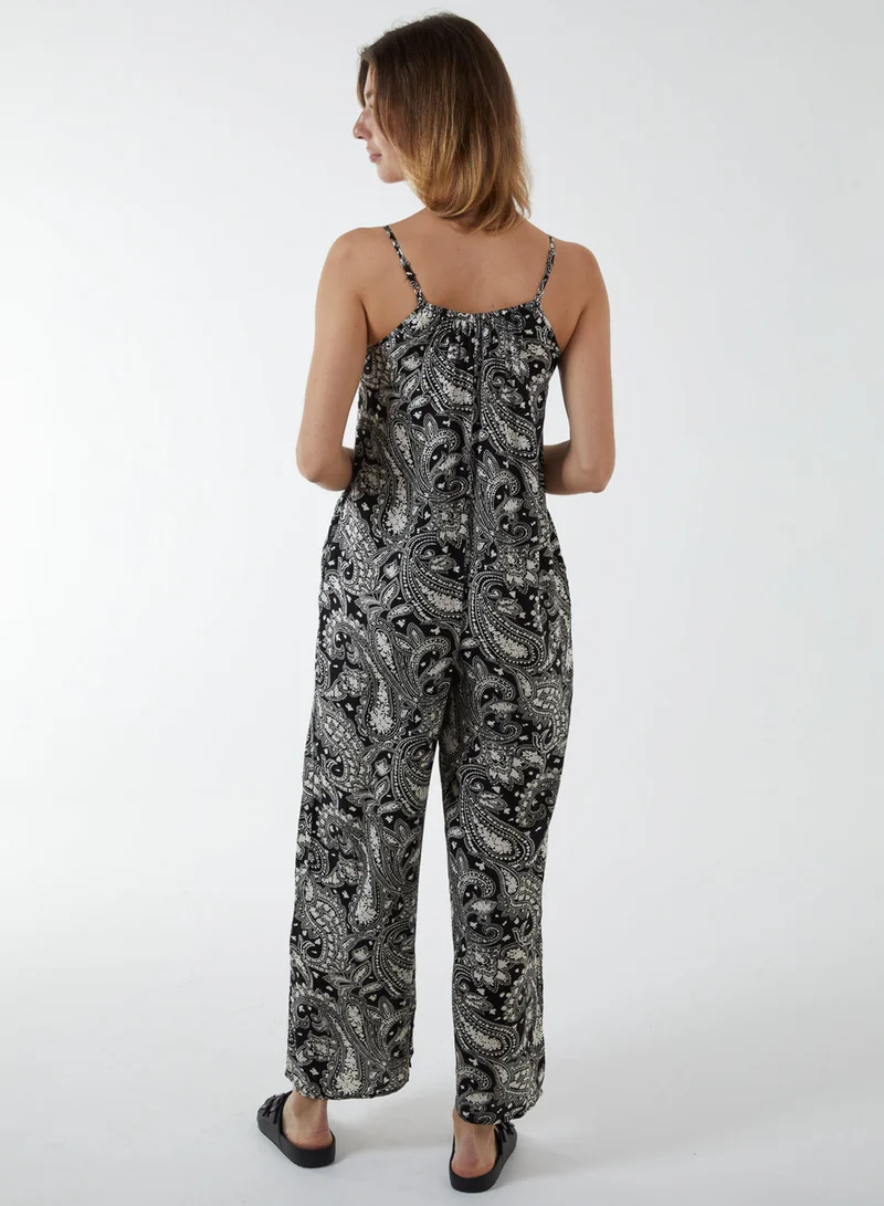 بلو فانيلا Oversized Paisley Wide Leg Jumpsuit